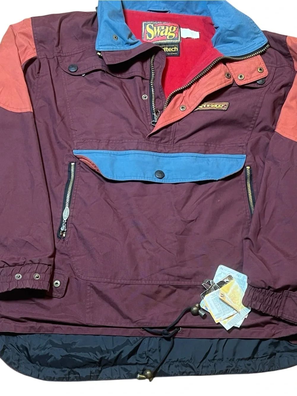 Swag vintage tri color canvas hi/low hem men’s ski jacket size XXL (54)